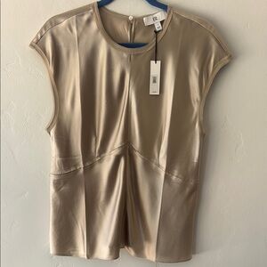 Banana Republic Tan Cap Sleeve Boxy Blouse